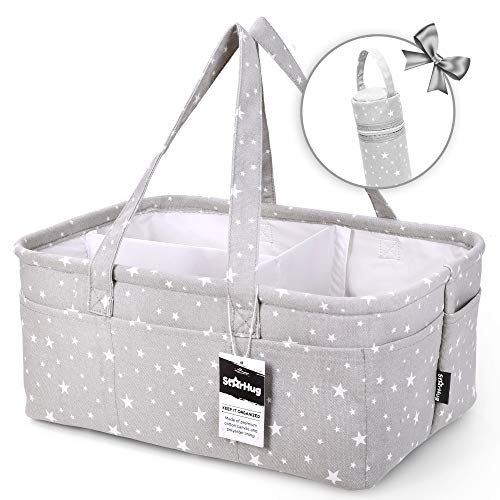 StarHug Baby Diaper Caddy Organizer – Baby Shower Basket | Large Nursery Storage Bin for Changing Table | Car Travel…