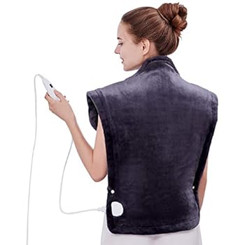 Utaxo Heating Pad Wrap, for Neck Shoulders Whole Back Pain Relief, Soothing Muscle Pain and Tension Relief Therapy, 6 Electric Temperature Options, 25 x 32