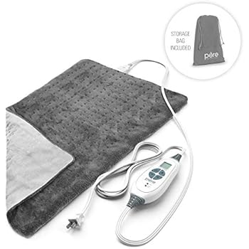 Pure Enrichment PureRelief XL Heating Pad for Back Pain and Cramps - Fast-Heating, Ultra-Soft Heat Therapy with 6 Temperature Settings and Auto Shut-Off Feature - 12