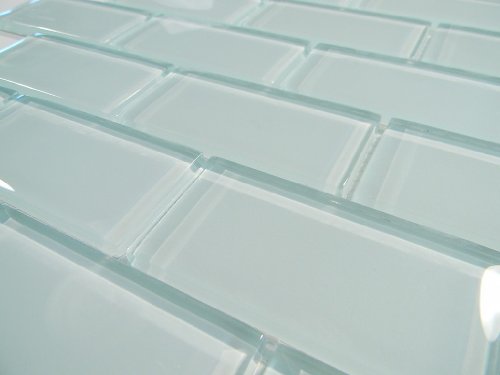 Arctic Ice 2 x 4 Crystal Glass Tile Brick Pattern