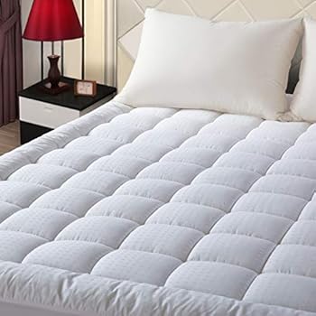 EASELAND Queen Size Mattress Pad Pillow Top Mattress Cover Quilted Fitted Mattress Protector Cotton Top 8-21