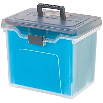 Staples 757455 Portable File Box Letter Size Clear w/Gray Lid (110991)