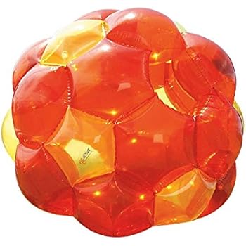 Orange and Yellow Incred-a-Ball GBOP Great Big Outdoor Play Inflatable Blow Up Bubble Soccer Zorb Ball Heavy Duty Durable PVC Vinyl 65''