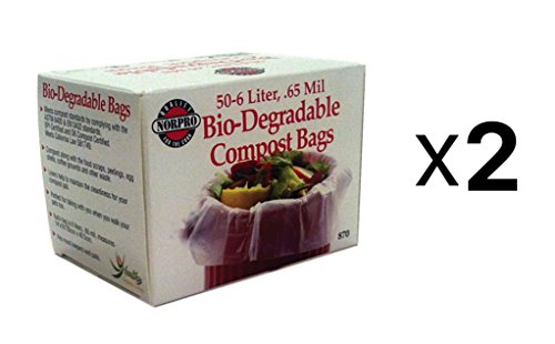 Norpro 6-Liter 100% Compostable Bags, 50-Count (Pack of 2)