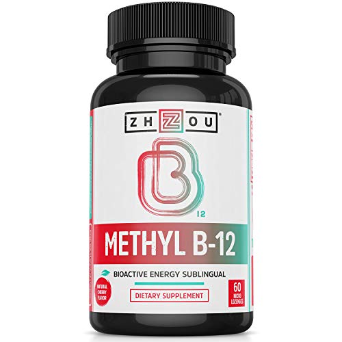 Vitamin B12 (Methyl B12) Sublingual - 5000 mcg Methylcobalamin B 12 for Maximum Absorption and Active Energy - Natural Cherry Flavor, Sugar-Free, Vegan - 60 Micro Lozenges