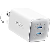 Anker Nano Charger, 47W USB C Charger, 2 Port Compact Foldable GaN Charger for iPhone 16/15 and More Series, Galaxy, Pixel, C