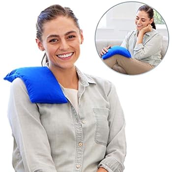 My Heating Pad Microwavable for Pain Relief | Moist Heat Pad for Cramps, Muscles, Joints, Back, Neck and Shoulders | Microwave Hot Pack | Weighted Heat Compress Pillow | Hot Cold Therapy - Blue