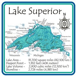 Amazon.com : Lake Superior 3D Laser Carved Depth Map - Great - GL 24 ...