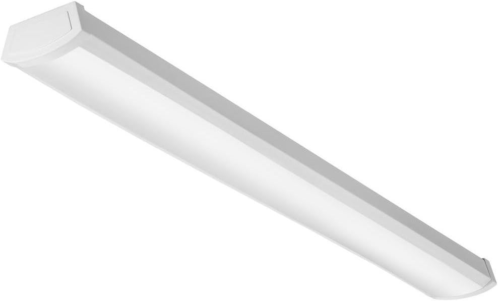 Lithonia Lighting FMLWL 48 835 4 ft. White LED Wraparound Flushmount- LED Ceiling Light for Kitchen | Garage | Attic | Basement | Home|shoplight, 3500K