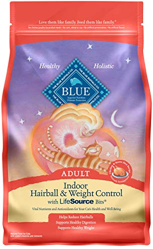 Blue Buffalo Indoor Hairball & Weight Control Natural Adult Dry Cat Food, Chicken & Brown Rice 7-lb