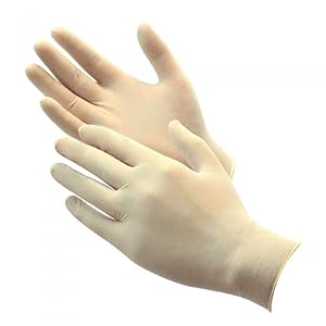 Green Direct Latex Gloves Powder Free / Disposable Food Prep Cooking Gloves / Kitchen Food Service Cleaning Gloves (Large)100 gloves