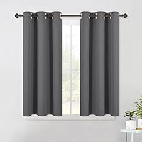 NICETOWN Short Blackout Curtain Panels - Bedroom Thermal Insulated Grommet Top Blackout Window Draperies Rideaux (W42 x L45 I