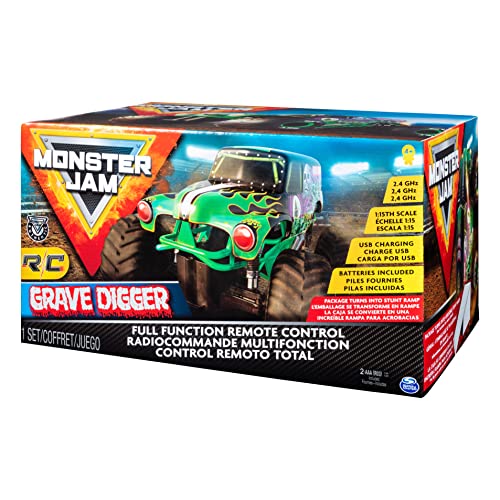 Monster Jam, Official Grave Digger Remote Control Truck 1:15 Scale, 2 ...