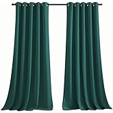 NICETOWN Christmas Curtain Panels Blackout Draperies Decoration, Thermal Insulated Solid Grommet Blackout Curtains/Drapes (Hu