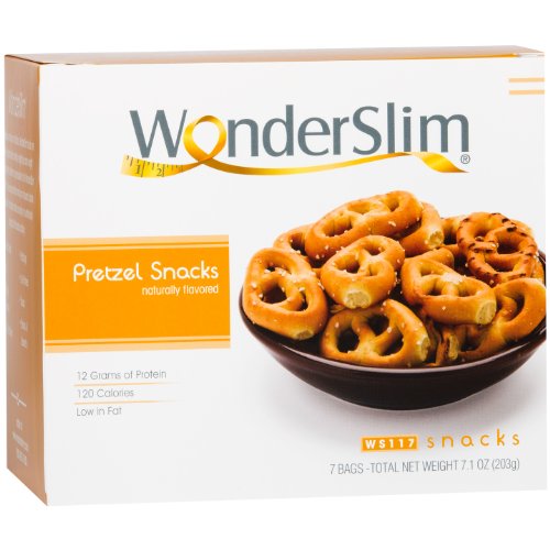 WonderSlim High Protein Pretzel Snacks - Low-Carb Diet Healthy 12g Protein Snack For Weight Loss (7 Bags)