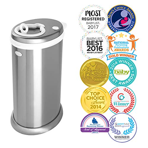 Ubbi Money Saving, No Special Bag Required, Steel Odor Locking Diaper Pail