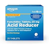 Amazon Basic Care Maximum Strength Famotidine Tablets 20 mg, Acid Reducer for Heartburn Relief, 25 Count (Packaging may vary)