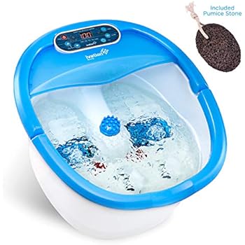 Ivation Foot Spa Massager - Heated Bath, Automatic Massage Rollers, Vibration, Bubbles, Digital Adjustable Temperature Control, 3 Pedicure Attachments