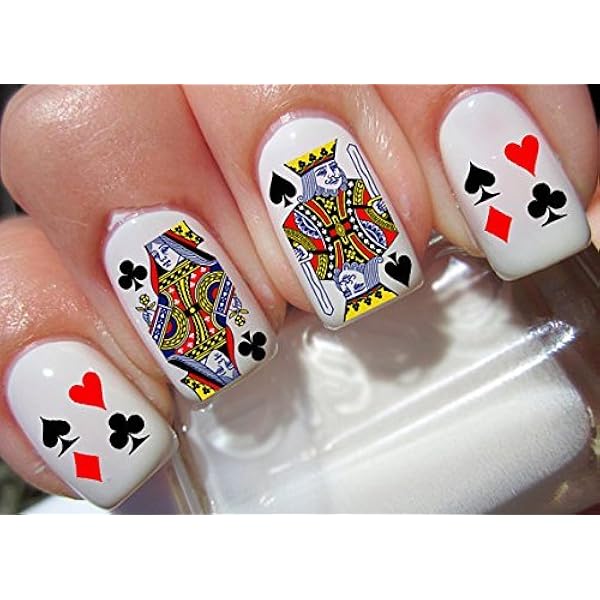 Amazon Com 60 Playing Cards Nail Decals Beauty