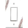 Graphics Wallplates - Baseball - Single Rocker/GFCI Outlet Wall Plate Cover