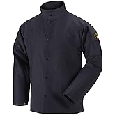 Black Stallion FBK9-30C Flame-Resistant Cotton Welding Jacket, Black, X-Large