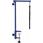 Master Equipment Blue Foldable Grooming Arm for Pets – 24” to 48” in Height, Attaches to Grooming Table Minimum 3” Thick