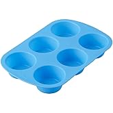 Wilton Easy-Flex Silicone Muffin and Cupcake Pan, 6-Cup, Blue