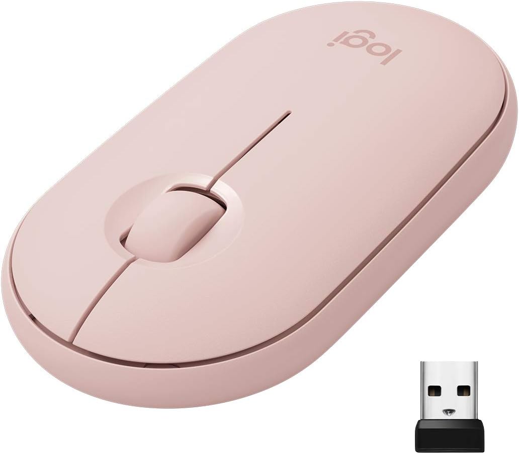 Logitech Pebble Wireless Mouse Bluetooth Or 2 4 Ghz With Usb Mini Receiver Silent Slim Computer Mouse With Quiet Click For Laptop Notebook Pc Mac Rose Pink Amazon Co Uk Computers Accessories