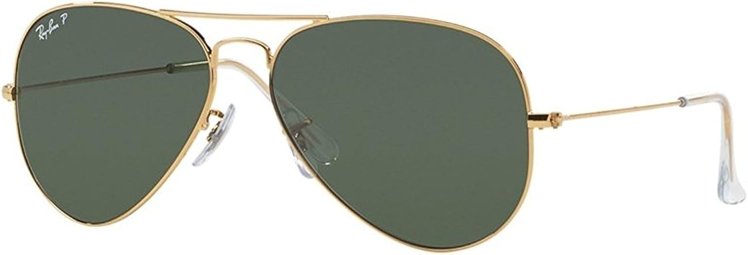 Amazon Com Ray Ban Rb 3025 001 58 Arista Large Metal Aviator Sunglasses With Natural Green Polarized Lenses 62mm Shoes