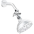 Hibbent All Metal Shower Head Elbow Adapter, 360 ° Adjustable Swivel Brass Showerhead Adapter, Stainless Steel Shower Arm Ext