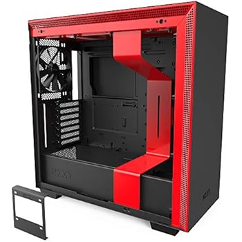 NZXT H710 - ATX Mid Tower PC Gaming Case - Front I/O USB Type-C Port - Quick-Release Tempered Glass Side Panel - Cable Management System - Water-Cooling Ready - Steel Construction - Black/Red