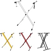 Kadence Heavy-Duty, Double-X, Adjustable Piano Keyboard Stand with Locking Straps (White)