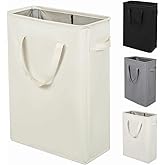 ZERO JET LAG Slim Laundry Hamper With Handles Collapsible Small Laundry Basket Thin Dirty Clothes Basket Narrow Laundry Bag F