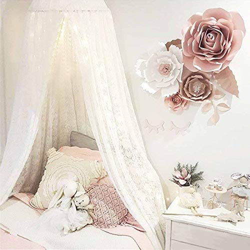 Princess Bed Canopy for Girls, Dix-Rainbow Lace Crib Canopy Net for Baby Toddler Bed Canopy Tent Fairy Crib Mosquito Net…