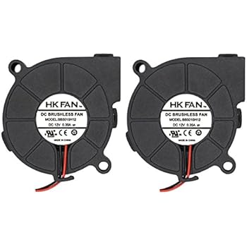 2pack 50mm x 15mm 5015 12V Dual Ball Bearing DC Brushless Cooling Blower Fan BB5015H12 with 2 Pin Terminal UL TUV