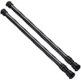 AIZESI Spring Tension Curtain Rods Short Tension Rod (Black, 16" to 28"-2Pcs)