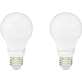 Amazon Basics A19 LED Light Bulbs 60 Watt Equivalent, Soft White (2700K), Energy Efficient 9W, Non-Dimmable, 10,000 Hour Life