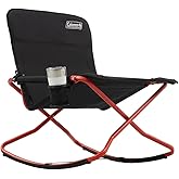 Coleman Cross Rocker Outdoor Rocking Chair, Portable Folding Chair with Padded Arms, Cup Holder, and Weather-Resistant Fabric