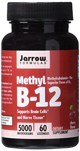 Jarrow Formulas Methylcobalamin (Methyl B12), Supports Brain Cells, 5000 mcg, 60 Lozenges