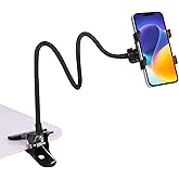 Kdyxvhy Gooseneck Phone Holder for Bed,Clip On Phone Holder for Desk,Universal Lazy Bracket,360 Degree Rotation Flexible Long