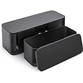 YECAYE 2 Pack Cable Management Box, Pet and Baby Proofing Cable Organizer Box, Large and Medium Size Cord Management Box,Cord