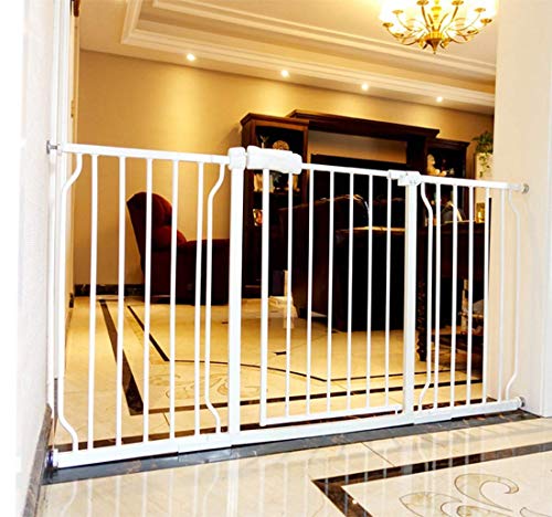 Photo 1 of ALLAIBB Narrow Walk Through Baby Gate Auto Close Tension White Metal Child Pet Safety Gates with Pressure Mount for Stairs