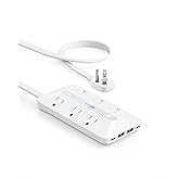 Anker Flat Plug Power Strip(300J), 20W USB C Power Strip, 10-in-1 Ultra Thin Power Strip with 6 AC, 2 USB A/2 USB C,5feet Ext