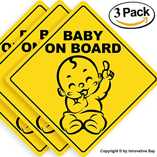 2022 Design- Baby on Board Sticker Sign (3 Pack), Baby Board, Baby car Sticker, Baby car Decal, US Department of…