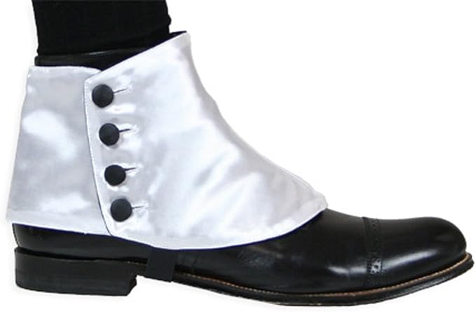 Buy Edwardian Men’s Shoes & Boots | 1900, 1910s Historical Emporium Mens Premium Satin Button Spats  AT vintagedancer.com