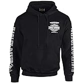 Harley-Davidson Men's Lightning Crest Pullover Hooded Sweatshirt, Black