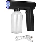 Disinfectant Mist Gun, Handheld Electrostatic Sprayer Rechargeable Atomizer Portable Electric Steam with Blue Light Wireless 