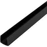 Outwater Plastics Black 5/8'' Styrene Plastic U-Channel/C-Channel 46 Inch Lengths (Pack of 3)