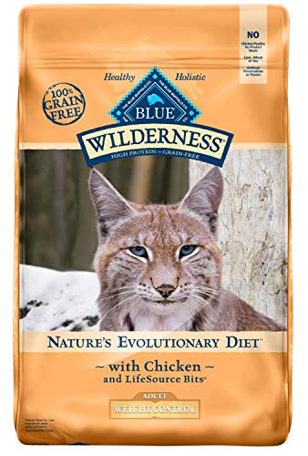 Blue Buffalo Wilderness High Protein Grain Free, Natural Adult Weight Control Dry Cat Food, Chicken 11-Lb