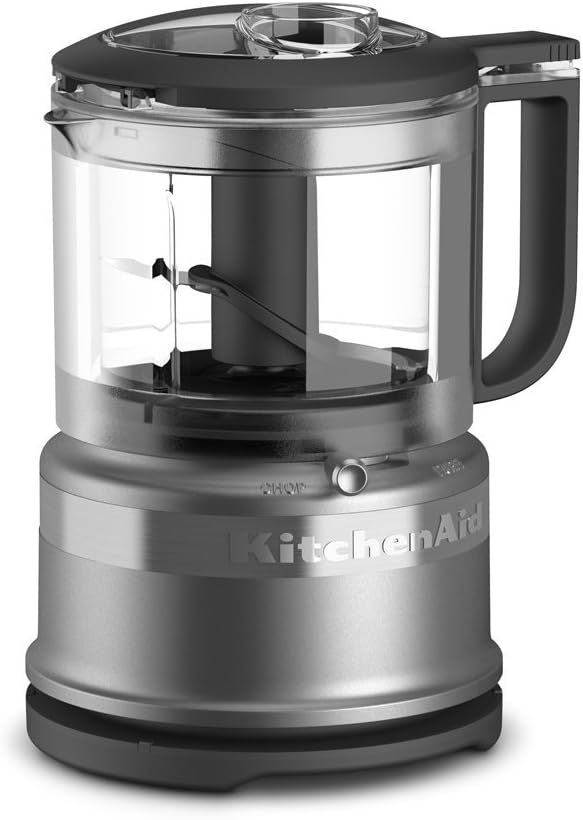 KitchenAid KFC3516CU 3.5 Cup Mini Food Processor, Contour Silver (Renewed)